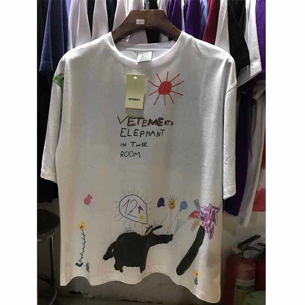 

2019 новый летний стиль граффити vetements футболки 1:1 лучшее качество хлопок повседневная хип-хоп футболка high street vetements футболки, White;black