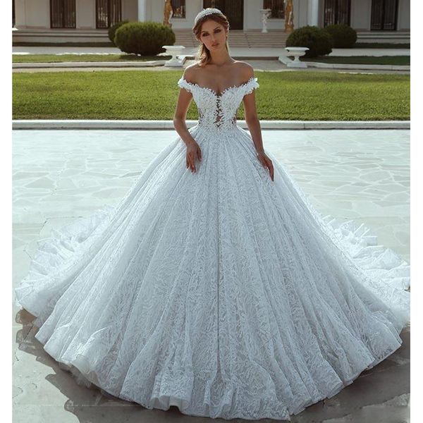 compre vestidos de novia de encaje recortados con encaje recortado