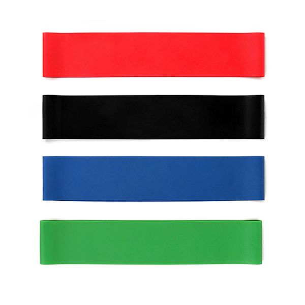 

600*50*0.5mm elastic designer headbantensile belt 4 rubber ring resistance bands workout with yoga fitness muscle fitness equipment expander