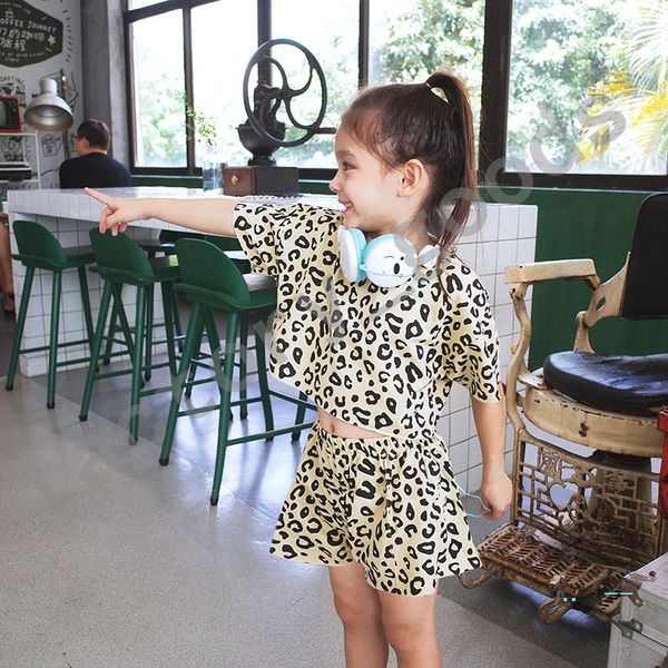 

baby girls одежда костюмы baby tee футболка + шорты leopard two piece set весна лето мода растениеводство топ рубашки набор младенческой 4co, White