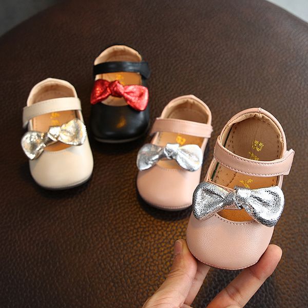 

autumn girl shoes bow princess leather shoes infant soft bottom toddler children