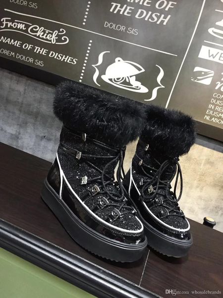 

factory wholesale original designed men and women's snow boots ,brand ankle boots, luxury short boots, made by lamb skin, Black