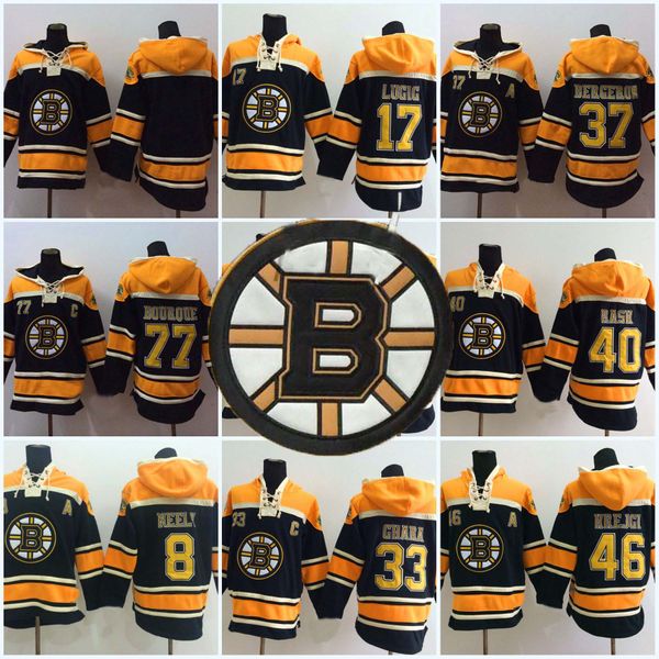 

40 tuukka rask jersey 8 cam neely 17 milan lucic 22 shawn thornton 46 david krejci men's hoodie sweater hockey, Black;red