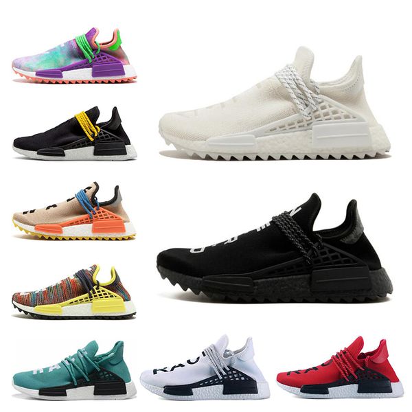 

Classic Human Race Hu trail pharrell williams men running shoes Nerd black cream Orange mens trainer women sports runner sneakers size 36-47