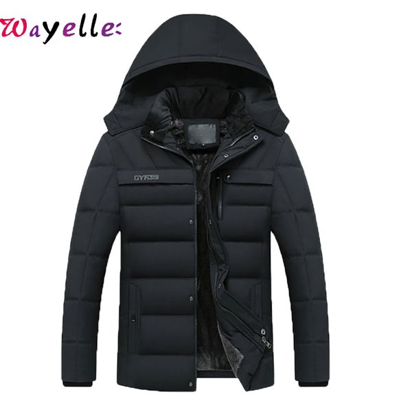 

2019 winter men jackets and coats more velvet warm solid jacket men loose casual fleece zippers female parkas overcoat, Black;brown