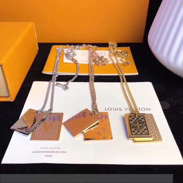 

2019 new stainless steel necklaces fashion men's and women's necklaces in exquisite gift boxes, Silver