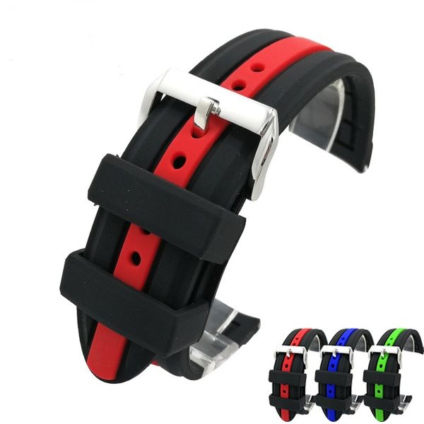 Cinturino sportivo in silicone morbido 20mm 22mm 24mm Accessori per orologi con cinturino di ricambio impermeabile in gomma per immersione