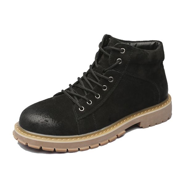 

2019 winter men ankle boots genuine leather warm rubber handmade male boots #pz6500, Black