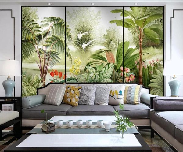 

tropical leaf bird wallpaper luxury 3d living room bedroom wallcoverings for walls rainforest plant leaves murals 3d wall murals