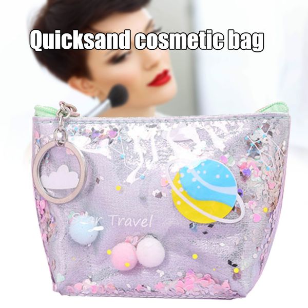 

cute cartoon transparent coin case office school travel supplies makeup bag nov99