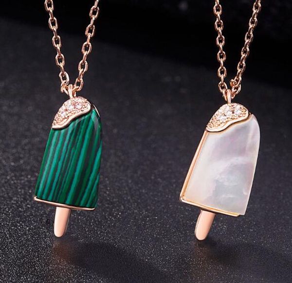 

creative summer ice cream hanging small fresh ice cream necklace wl1018, Silver