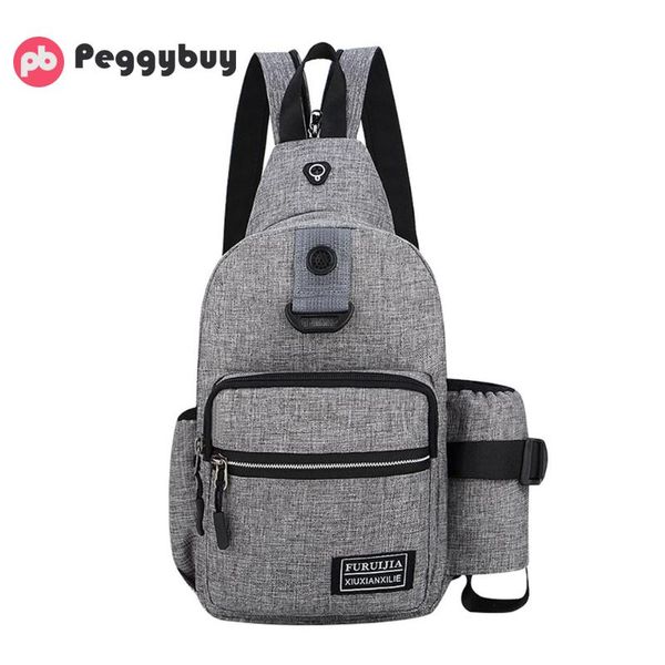 

men messenger chest bags sling shoulder satchel crossbody bags with side bottle pocket backpack multifunctional oxford bolsas