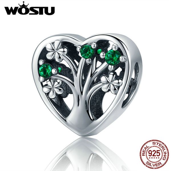 

wostu 925 форма шариков стерлингового серебра горячие продажи дерево жизни сердца подходят оригинальные wst шарм браслеты подарка ювелирных, Blue;slivery