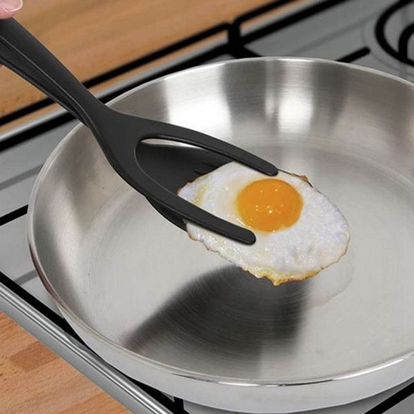 

creative egg pie servers+tweezers 2in1 flip perfect pancake making useful easy baking cooking shovel turner home kitchen tool other bakeware