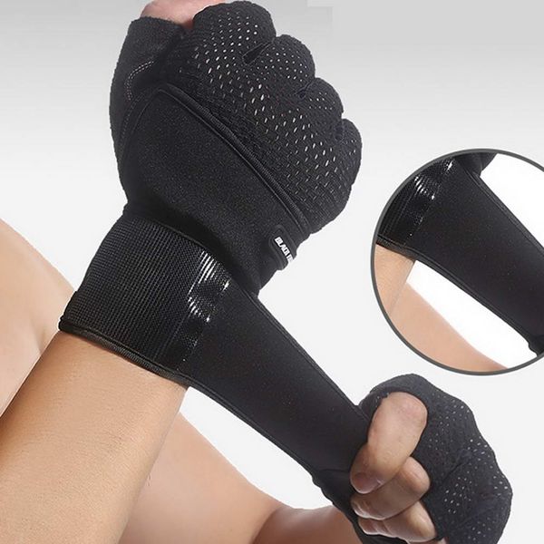 

1 pair weight lifting glove half finger mesh anti-skid gym training fitness sports gloves sec88