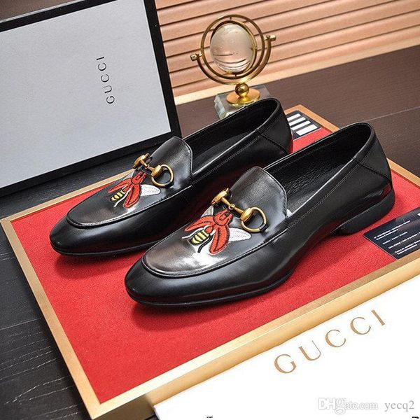 

20fw 2020 brand men luxury painted genuine leather shoes fashion informal dress shoes men's casual business party shoes suede yetc0 tc0, Black