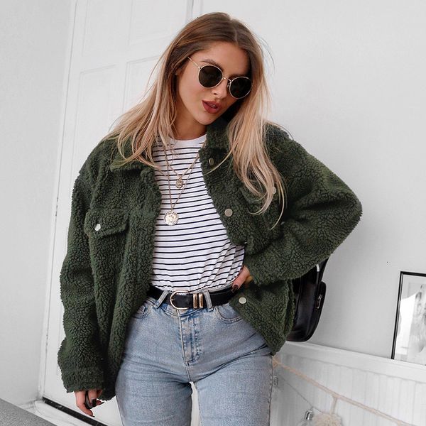 

пальто женщин конструктора куртки женщины хаки крупногабаритные кнопки зимы женщин warm teddy пальто осень верхняя одежда женский overcoats, Black;brown