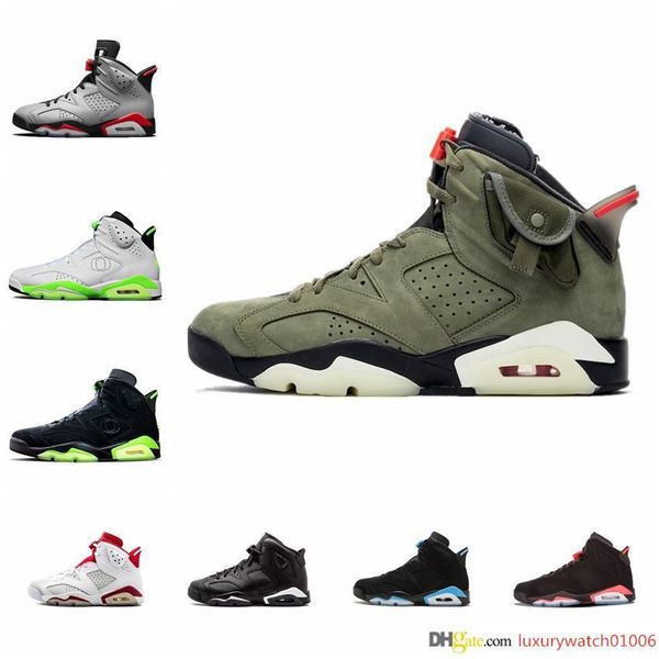 

travis scott 6 bred 6s mens basketball shoes tinker unc black cat white infrared red retro men designer trainer sport sneakers size 13