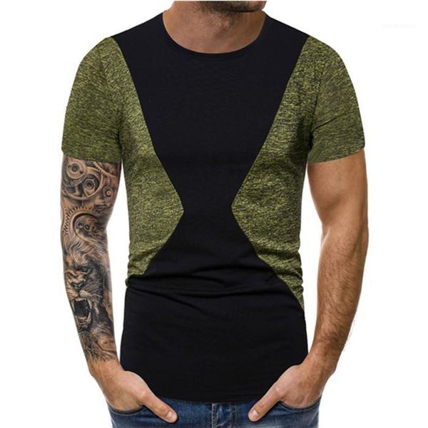 

mens designer tshirt casual summer breathable mens cotton mens clothing panelled crew neck, White;black