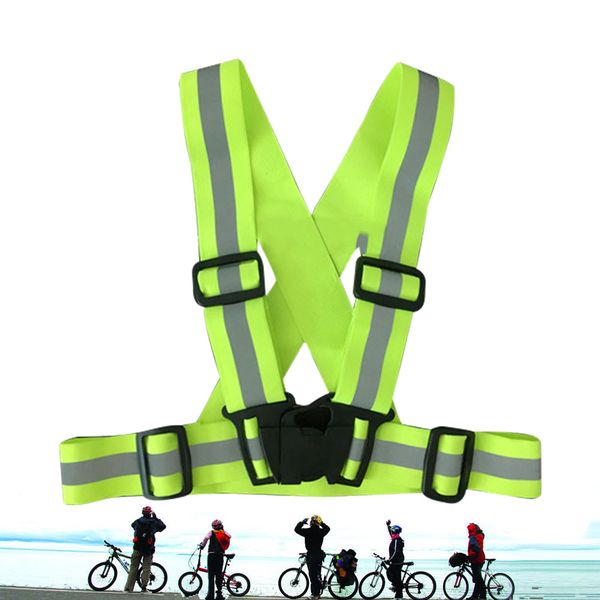 

children motorcycle running cycling safety adjustable elastic reflective vest, Black