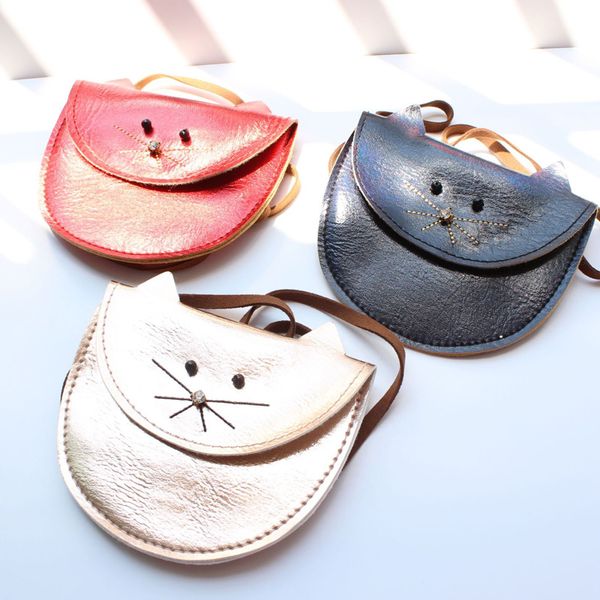 

cat messenger bag kids baby girls cute cat coin purse mini shoulder bag kawaii exquisite new fashion small, White