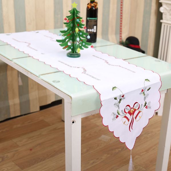 

polyester christmas table flags embroidery tablecloth home decorations