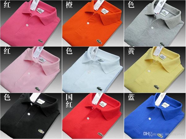

оптовая высокое качество крокодилы polo shirt men твердая хлопка с коротким рукавом летние поло homme футболки мужские рубашки поло poloshir, White;black