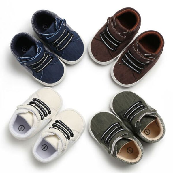 

cute toddler kids sneakers baby boy girl soft sole crib shoes 0-18months, Black