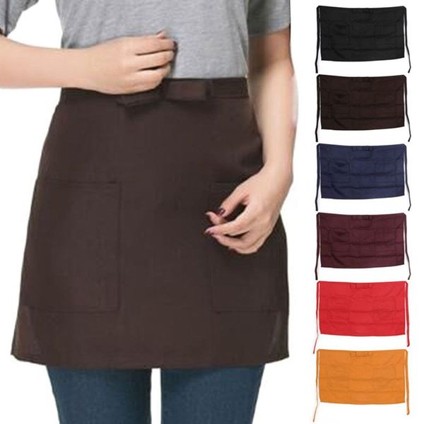 

1pc new arrival bar pub kitchen cotton bow short half waist apron cafe server waiter waitress kitchen accessories