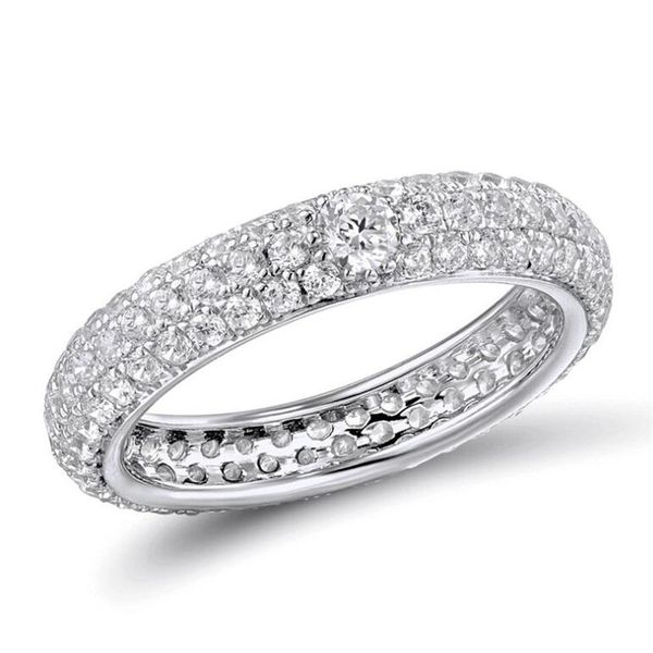 Tamanho 6-10 Rulalei Impressionante Handmade Vintage Jóias 925 Sterling Silver completa Pave Branco Sapphire CZ diamante Gemas Promise anel de casamento