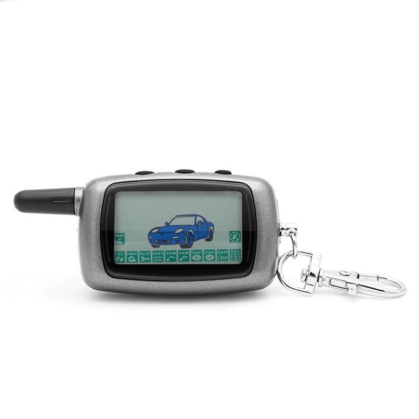 

russian version a9 lcd remote controller key fob for starline a9 keychain twage two way car alarm system / it also fits a6