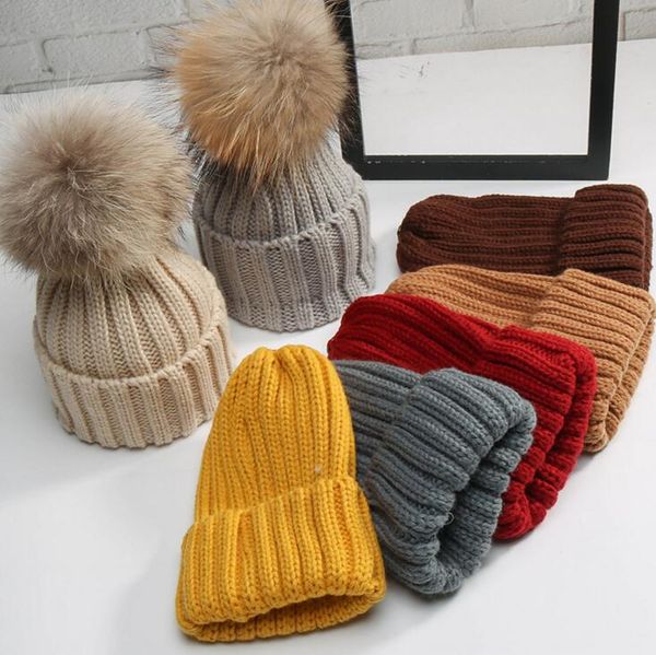 

new hat female classic knitted fur pom poms women cap headdress head warmer womens winter hats skullies beanies wholesale, Blue;gray