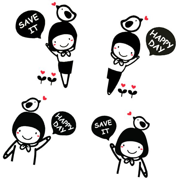 

4 pcs(1 sheet) cute removable creative light switch decals bedroom wall lapstickers,black