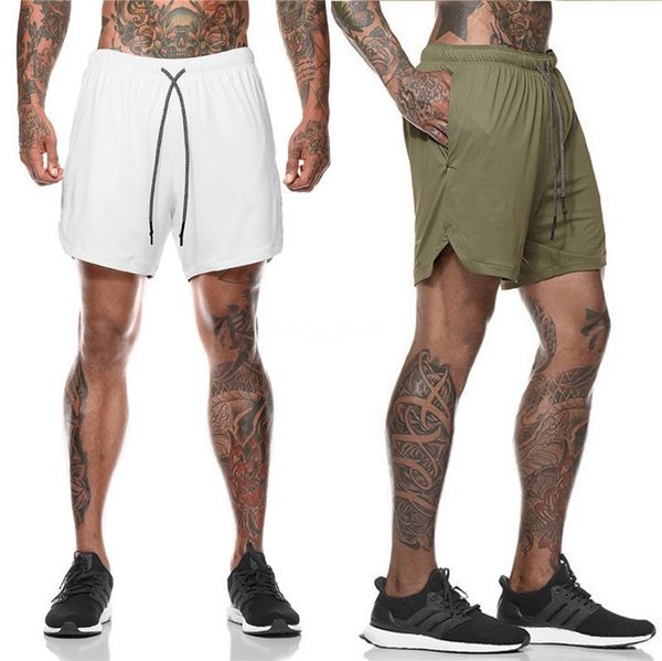 

laamei 2020 summer mens fitness bodybuilding breathable quick drying short gyms men casual joggers shorts m-2xl drop shipping #372, White;black