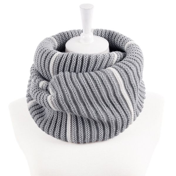 

fashion trend striped scarf wild men and women students couple warm scarf striped wool scarf set, Blue;gray