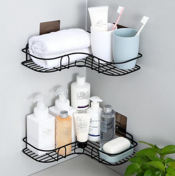 2020 Bath Corner Shelf Black Iron Art Bathroom Shower Shelf