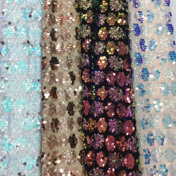 

ribbon 2021 fashion wedding dress fabric sequined lace embroidery sequin patch performance clothing skirts mf55, Pink;blue