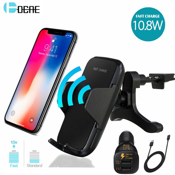 

cargador inalÃ¡mbrico qi para montaje en coche dcae para iphone 11 xs max xr x 8 samsung note 10 9 s10 s9 s8 xiaomi soporte para telÃ©fono de