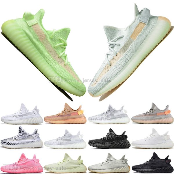 

kanye west clay v2 black static reflective gid glow in the dark mens running shoes hyperspace true form men sports designer sneakers us 5-13