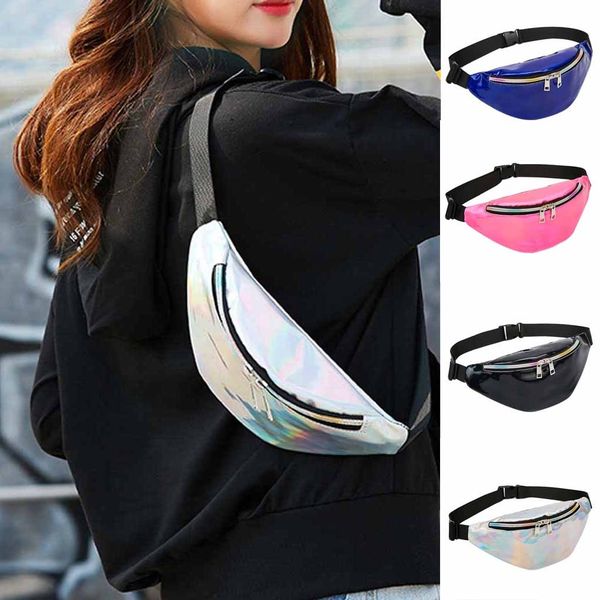 

fashion 2019 waist bag women female neutral outdoor sport laser beach messenger crossbody chest bags super quality bolso