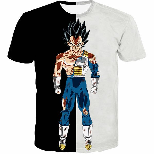 

s-5xl 2018 men's casual 3d cloth dragon ball super acme superlative ultra instinct white super saiyan god son goku printed t-shirt, White;black