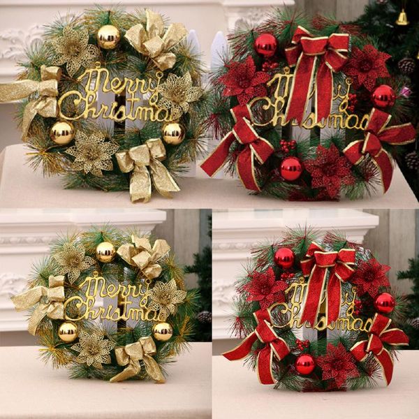 

с рождеством венок партия пуансеттия сосна венок двери стена гирлянда украшения рождественские украшения дома аксессуары 2020