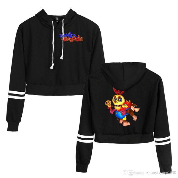 

hip hop big adventure nipsey hussle fashion print cat crop women summer pop hoodies sweatshirt cat hooded harajuku plus size, Black