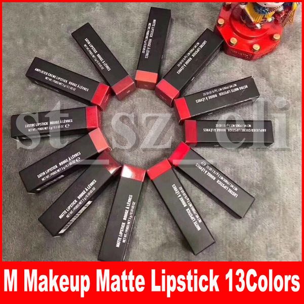 

M Makeup Matte Lipstick Luster Retro Lipsticks Frost Sexy Matte Lipsticks 13 colors lipsticks with English Name