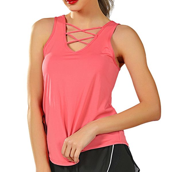 

loozykit women yoga shirt gym fitness sport sleeveless vest female running training clothes workout tank quick dry sportwear, White;red