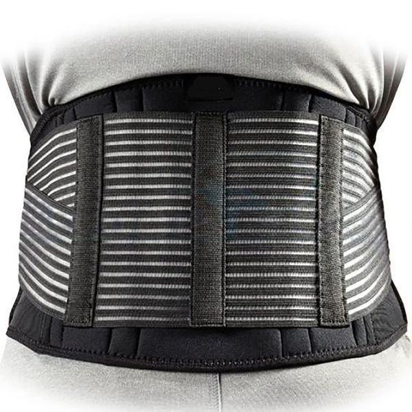 

tourmaline self-heating magnetic therapy waist support sport waistband fitness breathable brace lower back safety waist belt, Black;gray