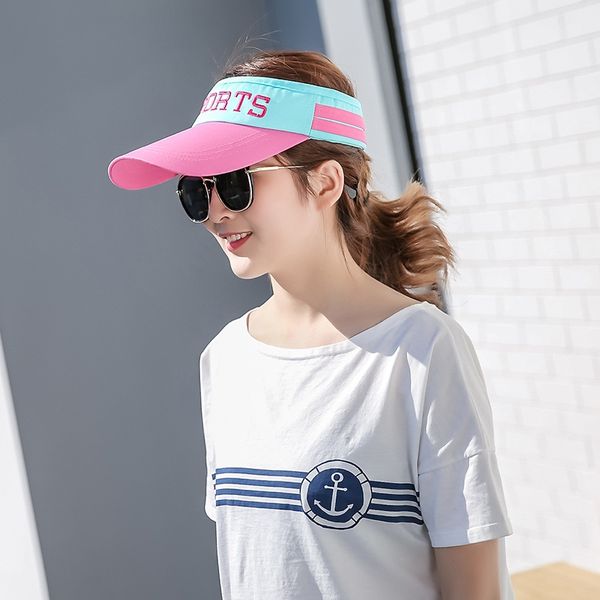 

new tennis cap empty hat ladies new fashion visor summer outdoor protection hat male beach, Black;white