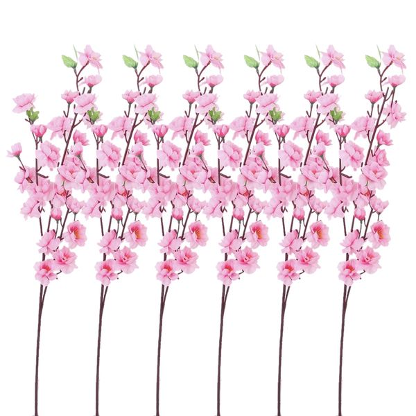 

6 artificial peach flowers bouquets for home / office deco - rose