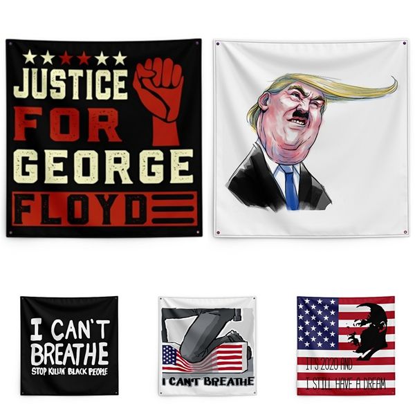 

justice for george floyd printing tapestry black lives matter household wall banner 150*150cm #qa43155