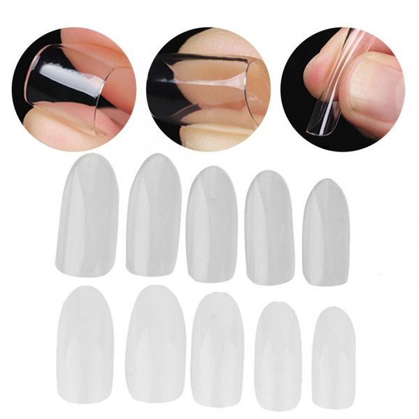 

fake nails 500pcs super thin traceless false nail tips full coverage round nail diy decoration false nails with glue s, Red;gold